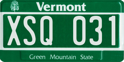 VT license plate XSQ031