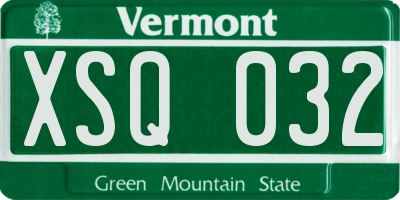 VT license plate XSQ032