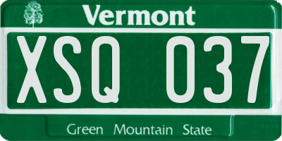 VT license plate XSQ037
