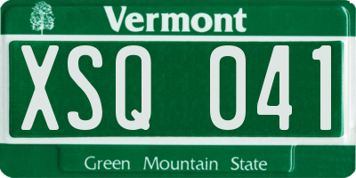 VT license plate XSQ041