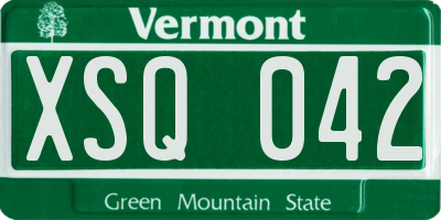 VT license plate XSQ042