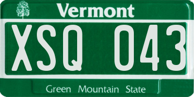 VT license plate XSQ043