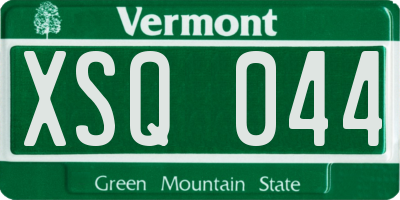VT license plate XSQ044
