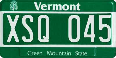 VT license plate XSQ045