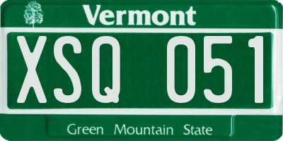 VT license plate XSQ051