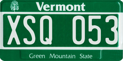 VT license plate XSQ053