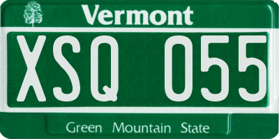 VT license plate XSQ055