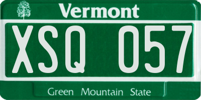 VT license plate XSQ057
