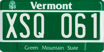 VT license plate XSQ061