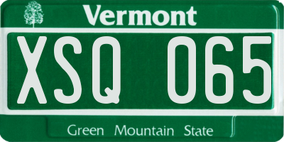 VT license plate XSQ065