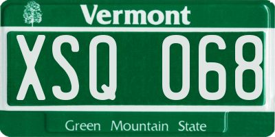 VT license plate XSQ068