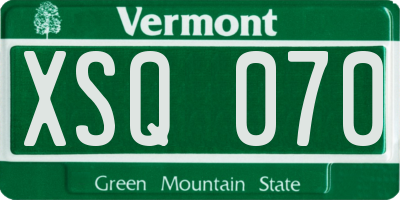 VT license plate XSQ070