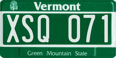 VT license plate XSQ071