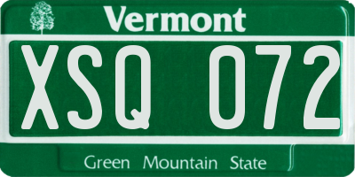 VT license plate XSQ072