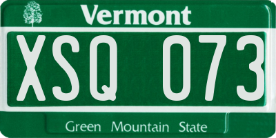 VT license plate XSQ073