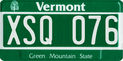 VT license plate XSQ076