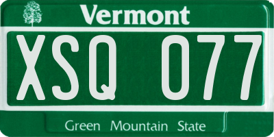 VT license plate XSQ077