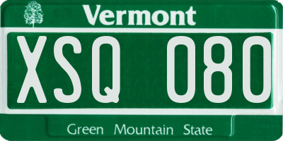 VT license plate XSQ080