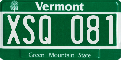 VT license plate XSQ081