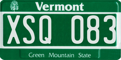VT license plate XSQ083