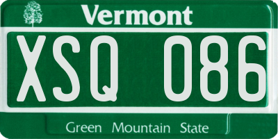 VT license plate XSQ086