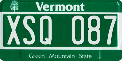 VT license plate XSQ087