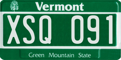 VT license plate XSQ091