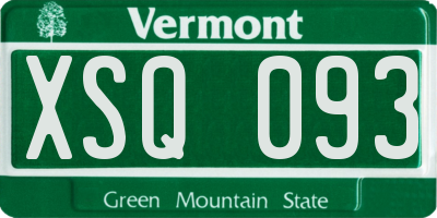 VT license plate XSQ093
