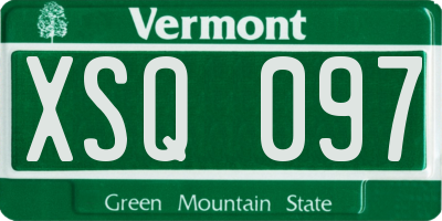 VT license plate XSQ097