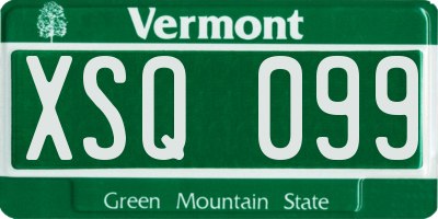 VT license plate XSQ099