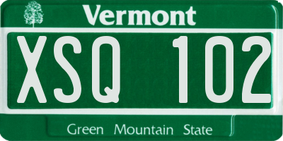 VT license plate XSQ102