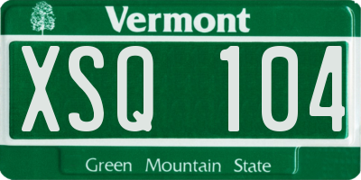 VT license plate XSQ104