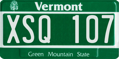 VT license plate XSQ107