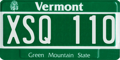 VT license plate XSQ110