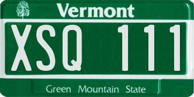 VT license plate XSQ111