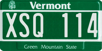 VT license plate XSQ114