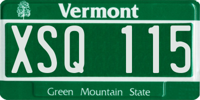VT license plate XSQ115
