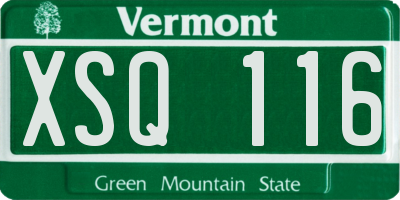 VT license plate XSQ116