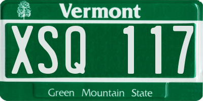 VT license plate XSQ117