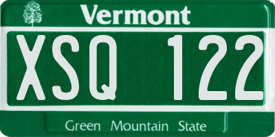 VT license plate XSQ122