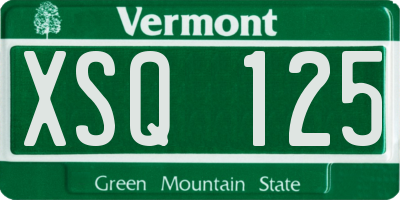 VT license plate XSQ125