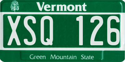 VT license plate XSQ126