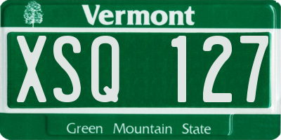 VT license plate XSQ127