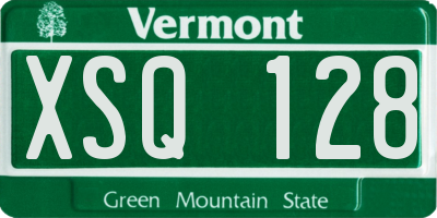 VT license plate XSQ128