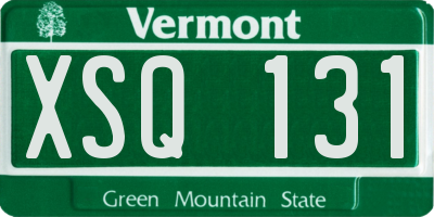 VT license plate XSQ131