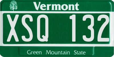 VT license plate XSQ132