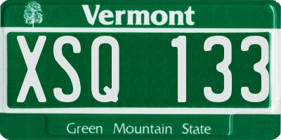 VT license plate XSQ133