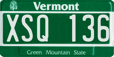 VT license plate XSQ136