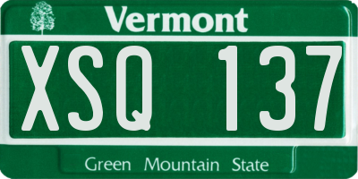 VT license plate XSQ137