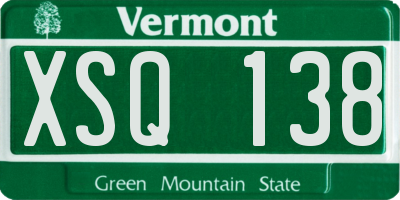 VT license plate XSQ138